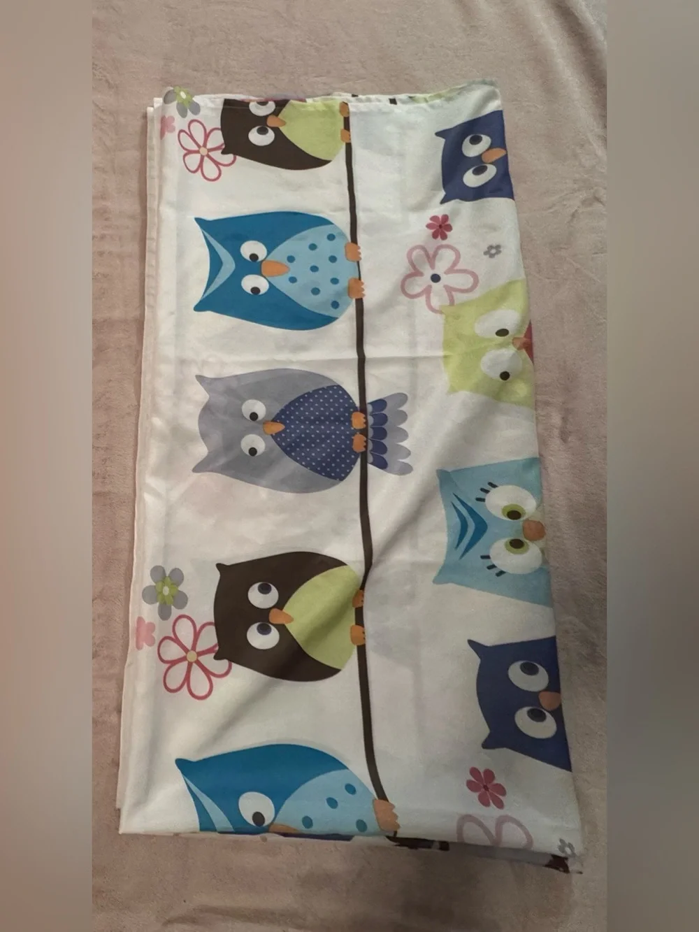 Mainstays Colorful Owl Shower Curtain — Pink, Blue, Green, Yellow